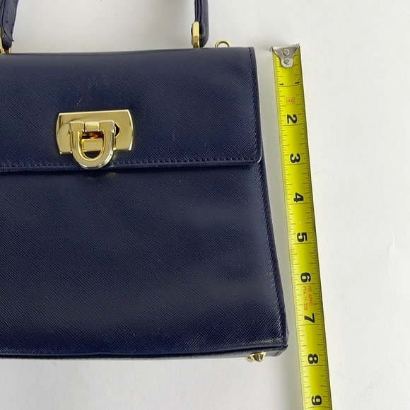 Vintage SISO Made in Italy Handbag Navy Blue - Picture 15 of 16